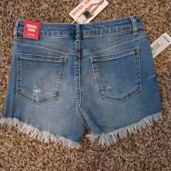 High Rise Distressed Denim Shorts - Picture 3 of 3